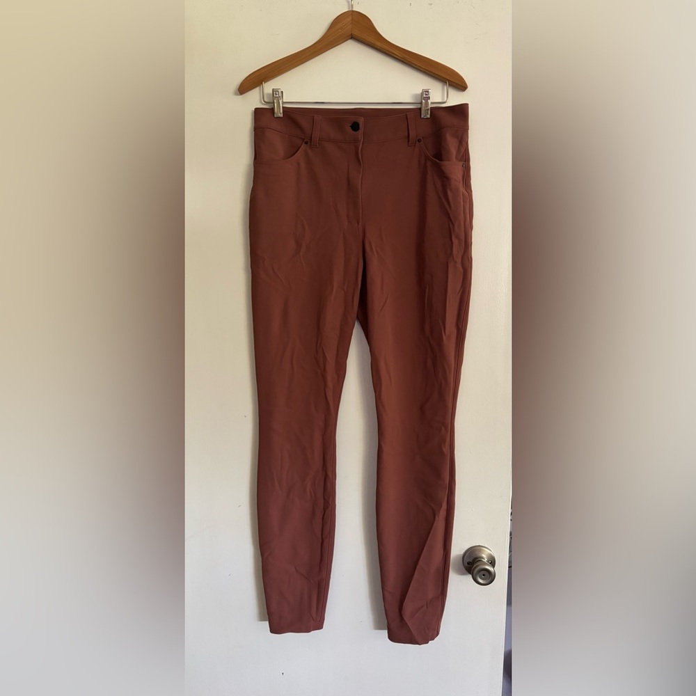 City Sleek Slim-Fit 5 Pocket High-Rise Pant, size 32, Ancient Copper